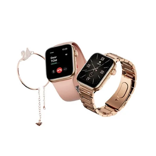 ساعت هوشمند هاینو تکو G8 Mini با دو بند طلایی و رزگلد و دستبند